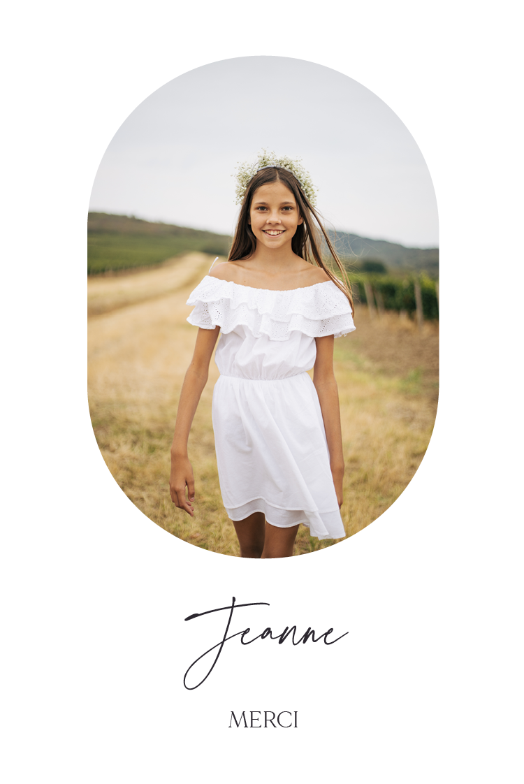 Carte de remerciement — Cadre ovale moderne