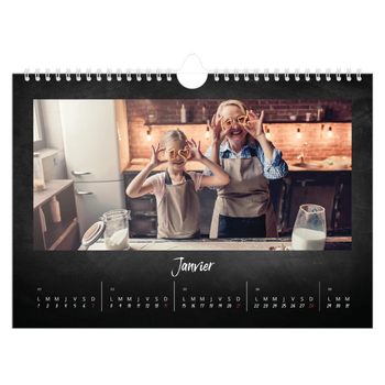 Calendrier photo A4 — Tableau et craie