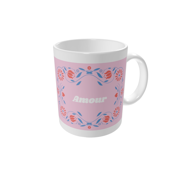 Mug personnalisé — Fleurs au pochoir