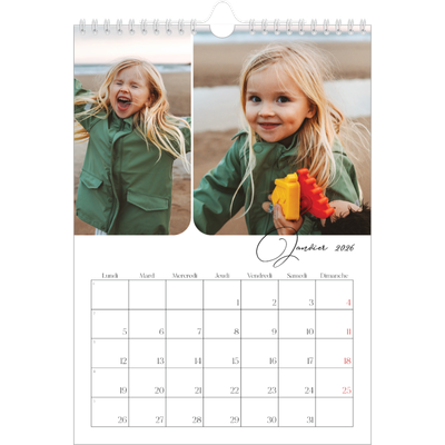 Calendrier photo A4 (20 x 30 cm) — Instantanés et calligraphie [Janvier]