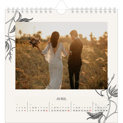 Calendriers annuels carré — Encre & lierre [Avril]