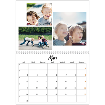 Calendrier photo A4 double (30 x 40 cm) — Journal Intime [Mars]