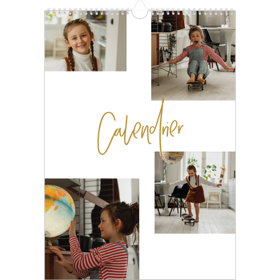 A3 Calendrier annuel — Calligraphie dorée [couverture]
