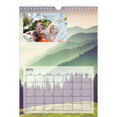 Calendrier photo A4 (20 x 30 cm) — Immersion en montagne [Avril]