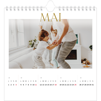 Calendriers annuels carré — Large texte Doré [couverture]