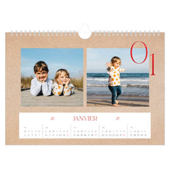 Calendrier photo A4 — Touches de rouge