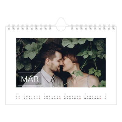 Calendrier photo A5 — Date superposée [Mars]