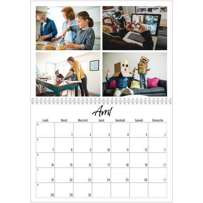 Calendrier photo A4 double (30 x 40 cm) — Journal Intime [Avril]