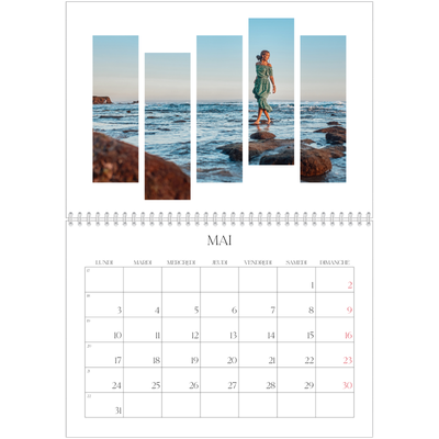 Calendrier photo A4 double (30 x 40 cm) — Fragments de voyage [Mai]