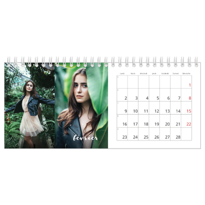 Calendrier de bureau — Superposition pinceau [Février]