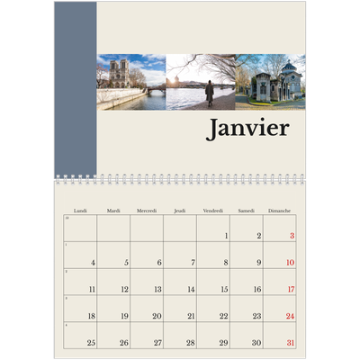 Calendrier photo A4 double (30 x 40 cm) — Vues du monde [Janvier]