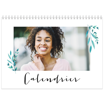 Calendrier photo A4 double (30 x 40 cm) — Ornements aquarelle [couverture]
