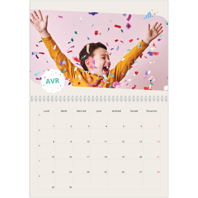 Calendrier photo A4 double (30 x 40 cm) — Un anniversaire iconique [Avril]