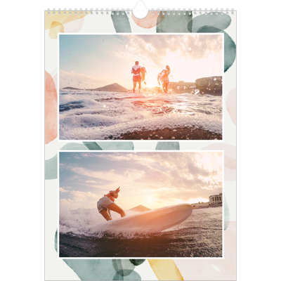 A3 Calendrier annuel — Pluie d'aquarelle [couverture]