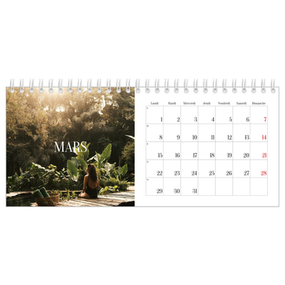 Calendrier de bureau — Évasion sans fin [Mars]