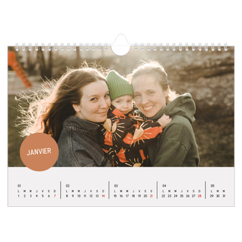 Calendrier photo A4 — Gommettes photo