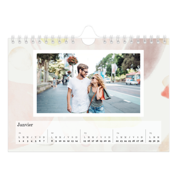 Calendrier photo A5 — Pluie d'aquarelle