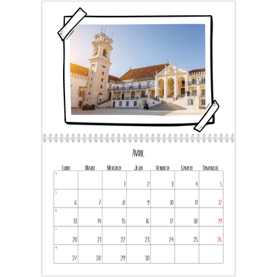 Calendrier photo A4 double (30 x 40 cm) — Instants d'album photo [Avril]