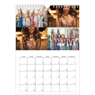 Calendrier photo A4 (20 x 30 cm) — Superposition pinceau [Avril]