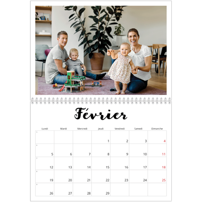 Calendrier photo A4 double (30 x 40 cm) — Fait Main [Février]