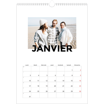 Calendrier photo A3 — Lettrage dispersé