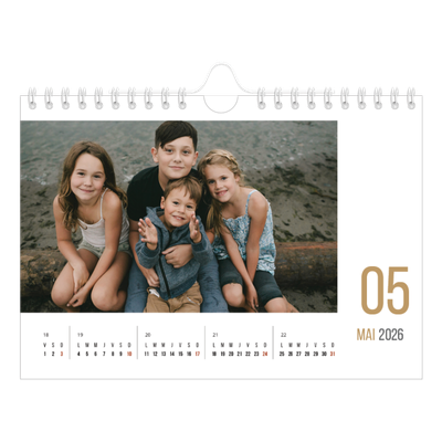 Calendrier photo A5 — Numéros mensuels [couverture]