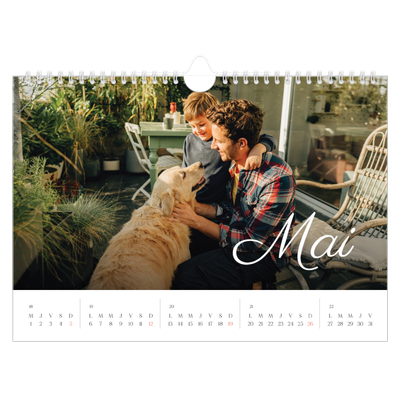 Calendrier photo A4 — Mois écris à la main [couverture]