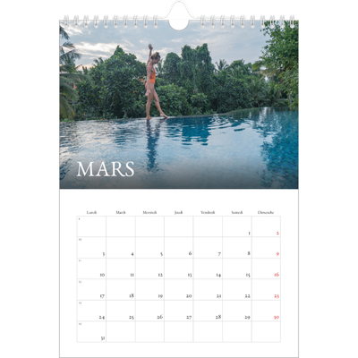 Calendrier photo A4 (20 x 30 cm) — Superposition classique [Mars]