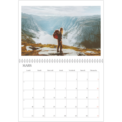 Calendrier photo A4 double (30 x 40 cm) — Surf & couchers de soleil [Mars]