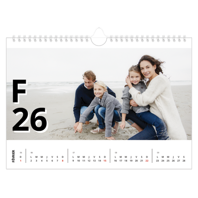 Calendrier photo A4 — Jolie lettre [Février]