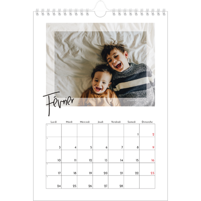 Calendrier photo A4 (20 x 30 cm) — Cadre clair [Février]