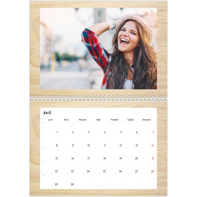 Calendrier photo A4 double (30 x 40 cm) — Rustique [Avril]