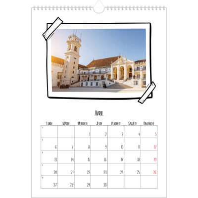 A3 Calendrier annuel — Instants d'album photo [Avril]