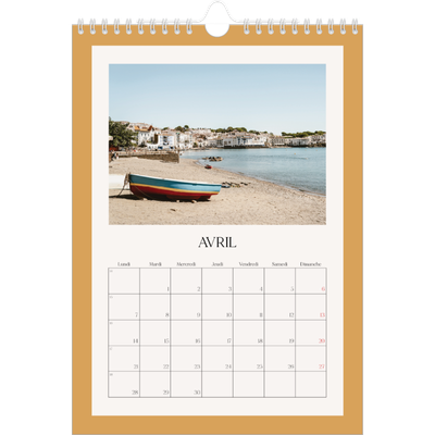Calendrier photo A4 (20 x 30 cm) — Couleurs classiques [Avril]