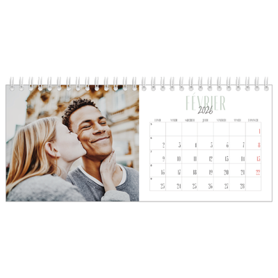 Calendrier de bureau — Mix de typographies [Février]