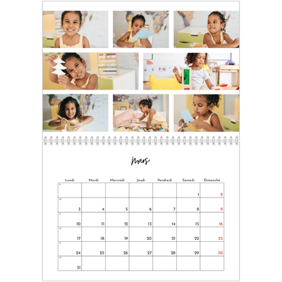 Calendrier photo A4 double (30 x 40 cm) — Arrangements photo [Mars]