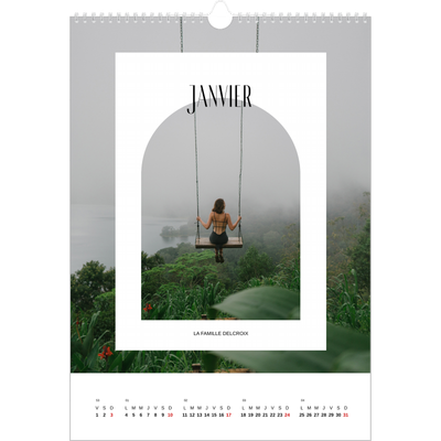 A3 Calendrier annuel — L'arche ouverte [Janvier]