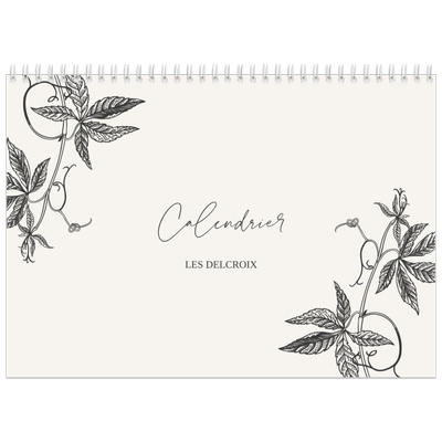 Calendrier photo A4 double (30 x 40 cm) — Encre & lierre [couverture]