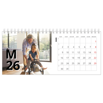 Calendrier de bureau — Jolie lettre [Mars]