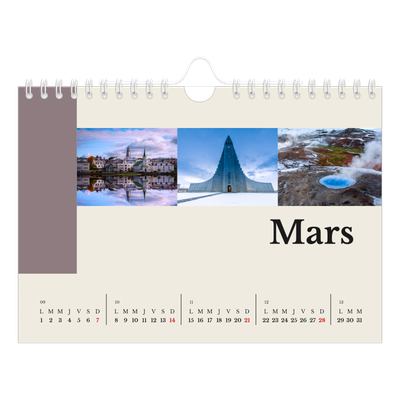 Calendrier photo A5 — Vues du monde [Mars]