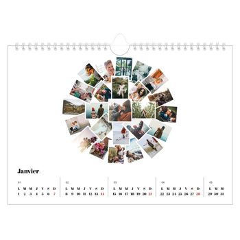 Calendrier photo A4 — Formes et collage