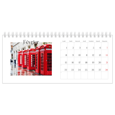 Calendrier de bureau — Mon carnet de voyage [Février]