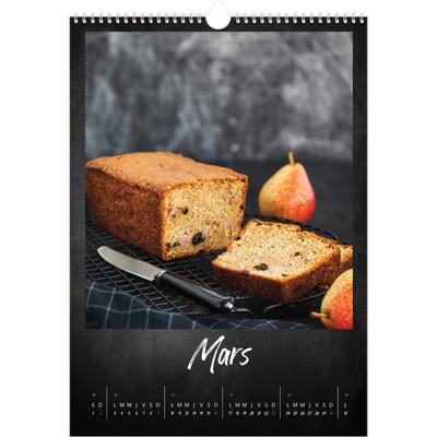 A3 Calendrier annuel — Tableau et craie [Mars]