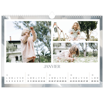 Calendrier photo A3 — Effet pinceau