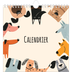 Calendriers annuels carré — Pattes de chien et gribouillis [couverture]
