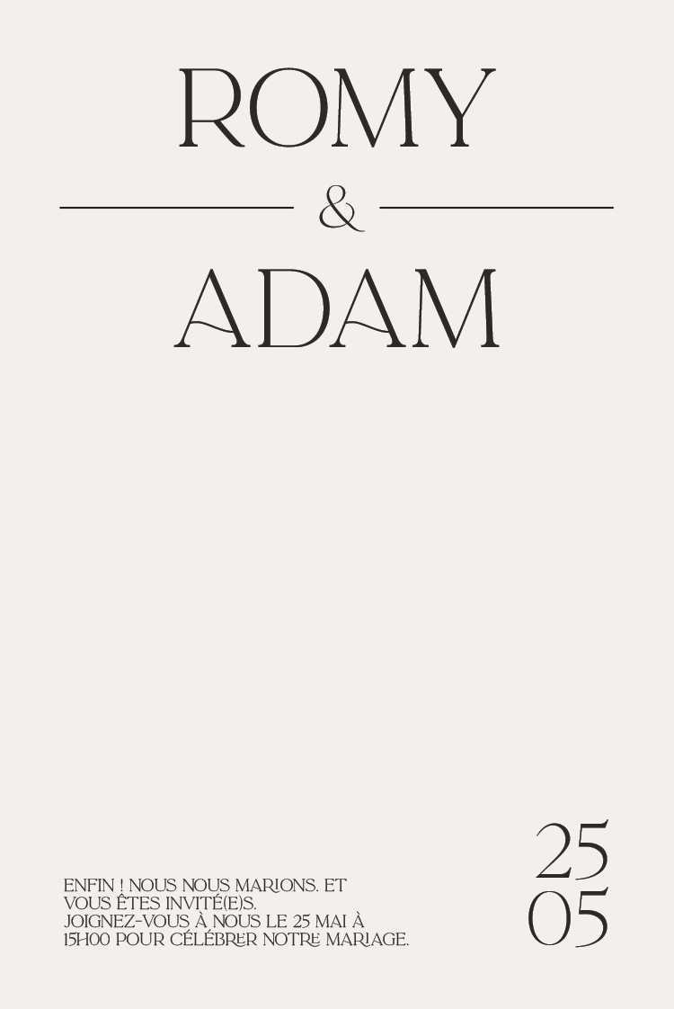 Cartons d'invitation — Écriture élégante