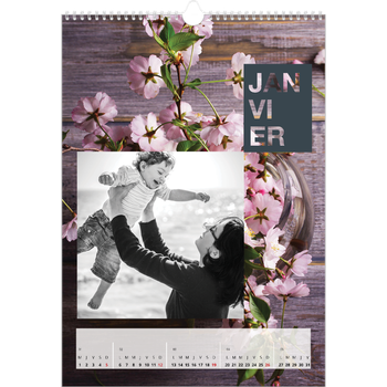 Calendrier photo A3 — Superposition florale