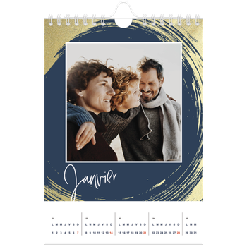 Calendrier photo A5 — Coup de pinceau doré