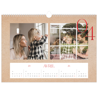 Calendrier photo A3 — Touches de rouge [Avril]