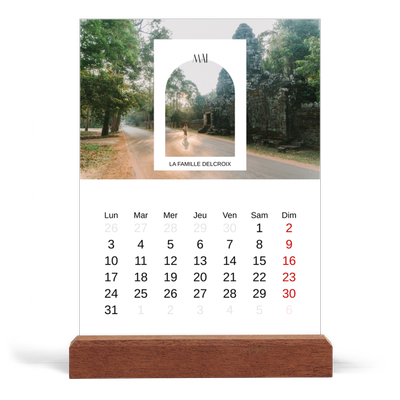 Calendrier de bureau support bois - portrait  — L'arche ouverte [couverture]